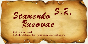 Stamenko Rusovac vizit kartica
